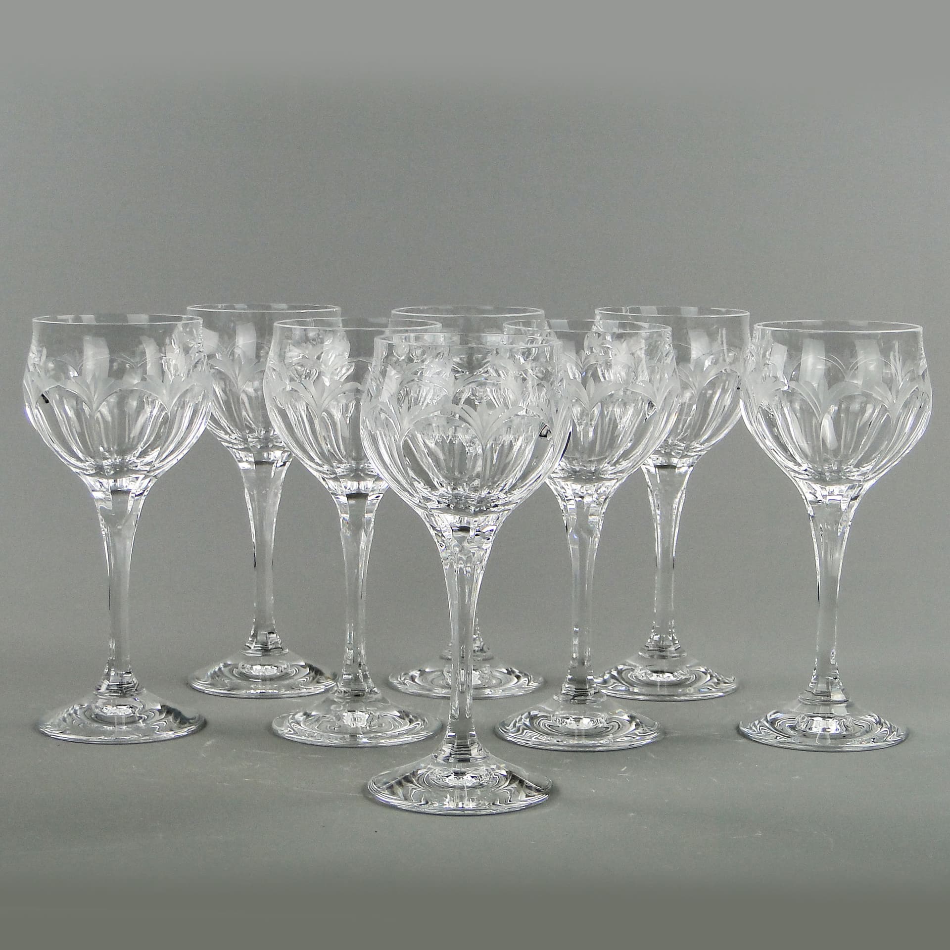 Komplet kieliszków do wina, kryształ transparentny, Bohemia, Czechy, lata 70. - 2376