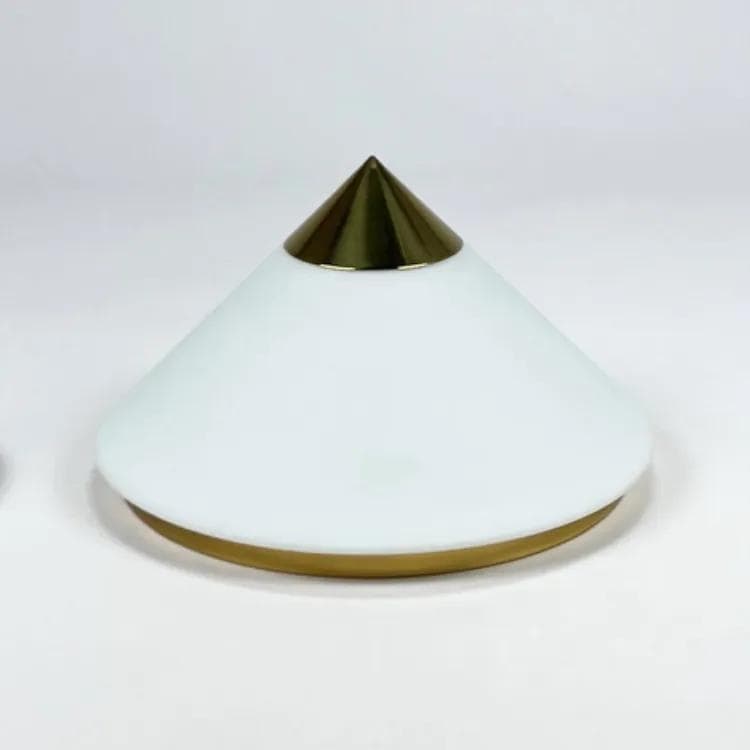 Ceiling lamp, opaline glass white, brass, Limburg, Germany, 1980s. - 22501