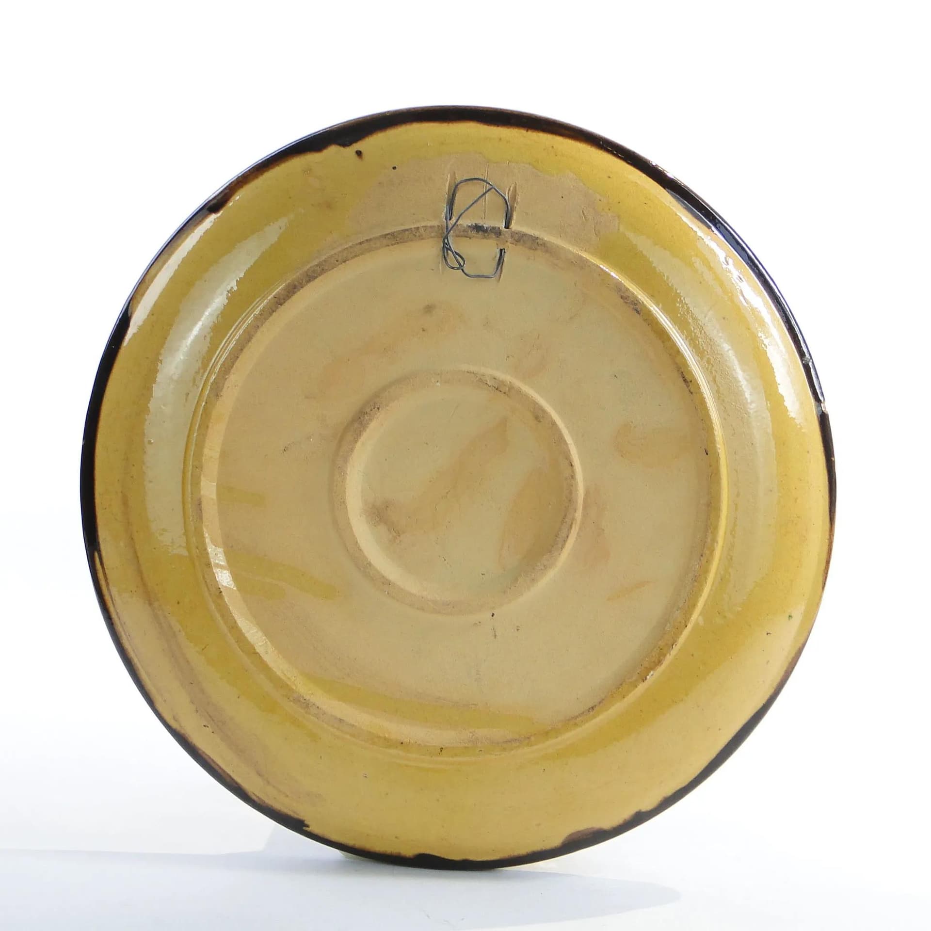 Kontrastowa ceramiczna patera dekoracyjna, proj. N. Kowalów dla Kamionki, Polska, lata 70. - 22549