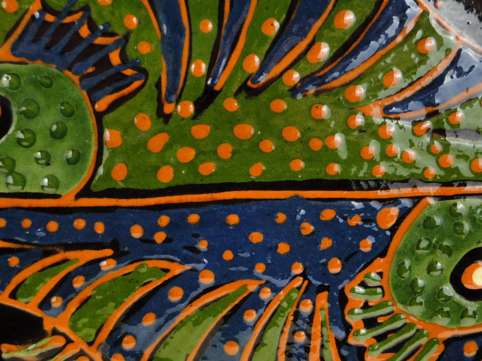 Kontrastowa ceramiczna patera dekoracyjna, proj. N. Kowalów dla Kamionki, Polska, lata 70. - 22548