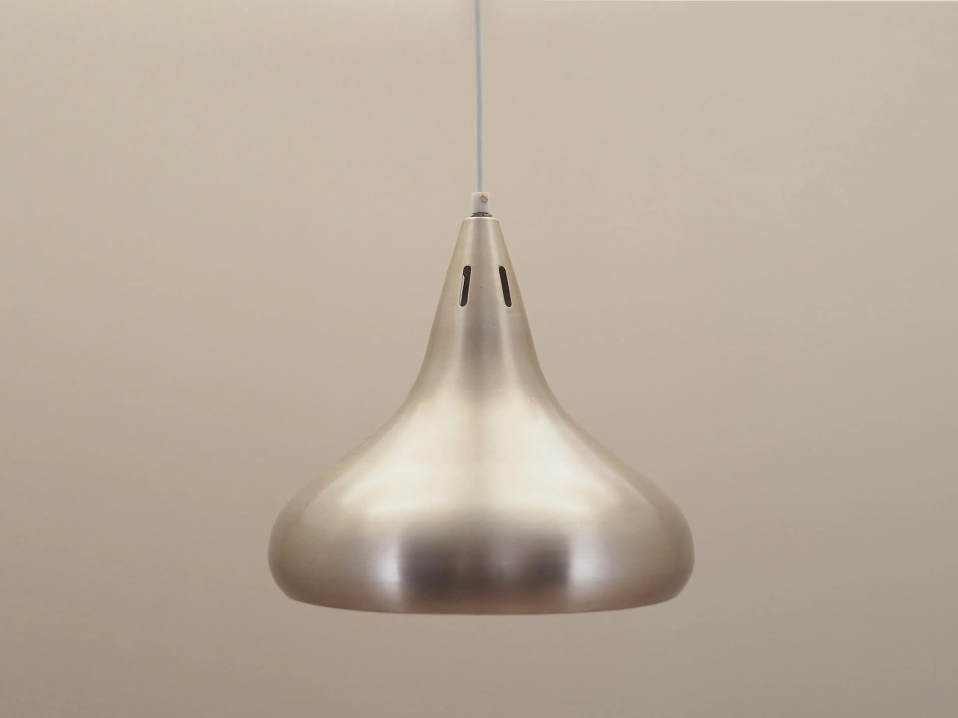 Lampa wisząca, duński design, metal srebrny, Dania, lata 70. - 22426