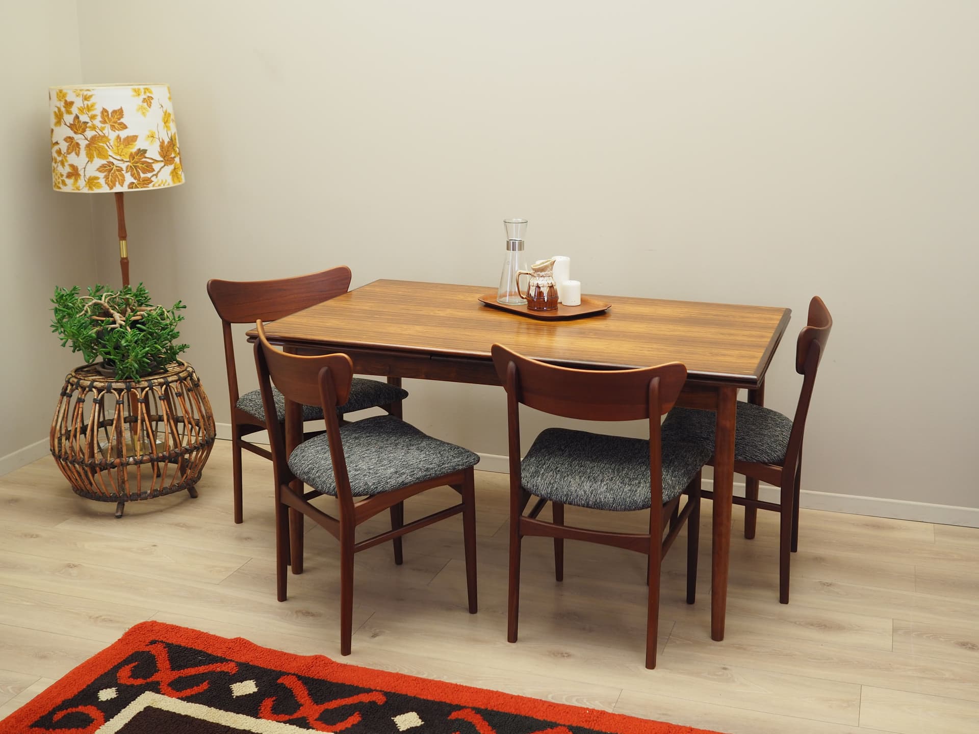 Set of four chairs, brown teak, Denmark, 1970s. - 66538