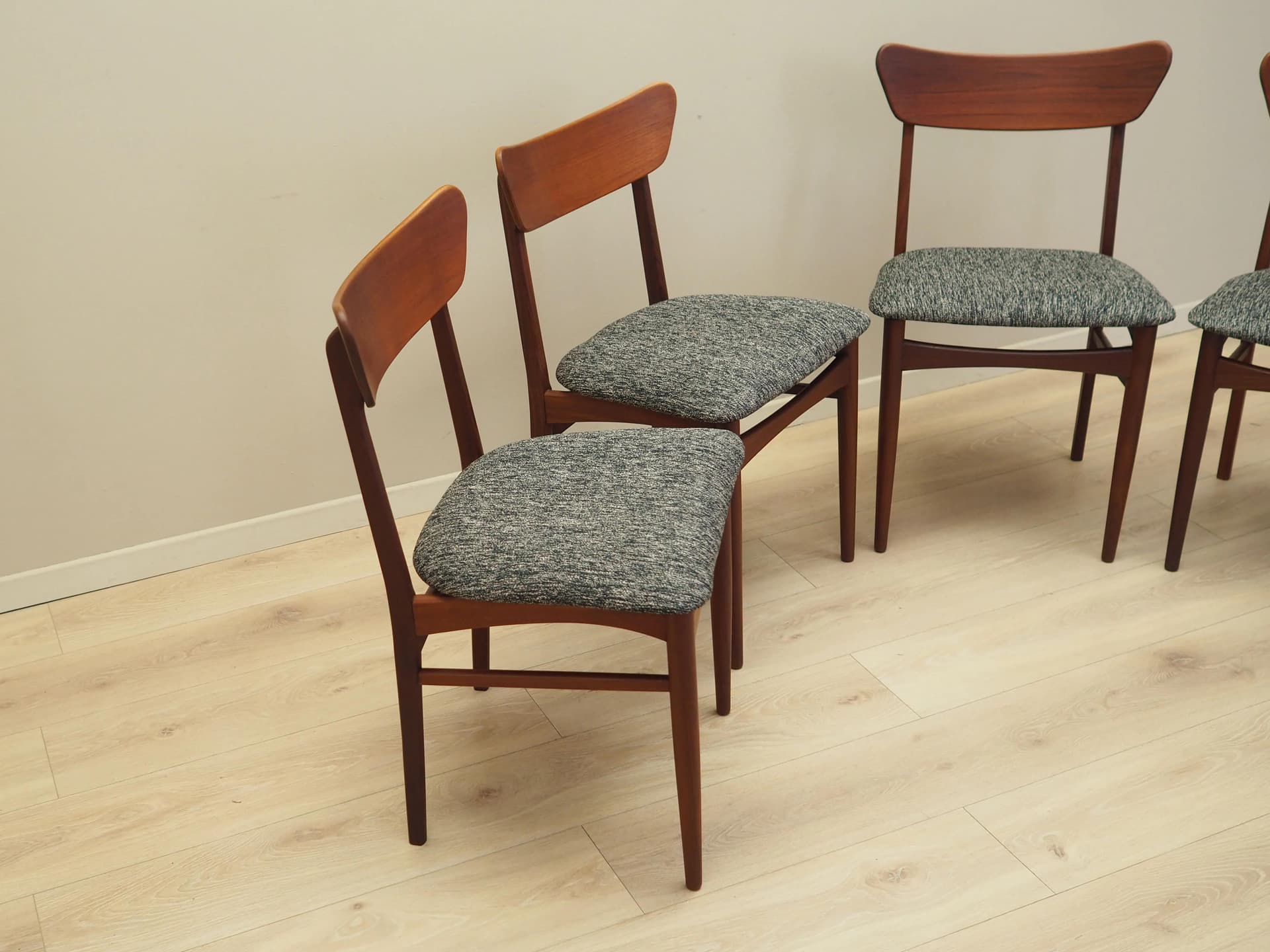 Set of four chairs, brown teak, Denmark, 1970s. - 22408