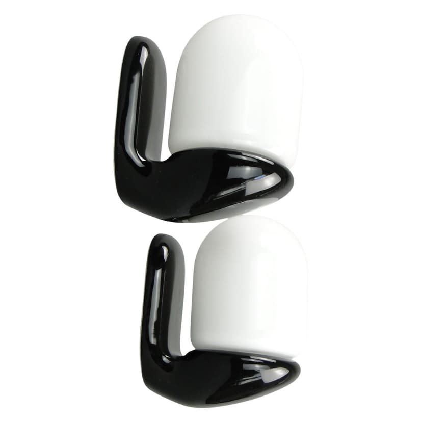 Para kinkietów, ceramika czarna, szkło białe, Polska, lata 70.