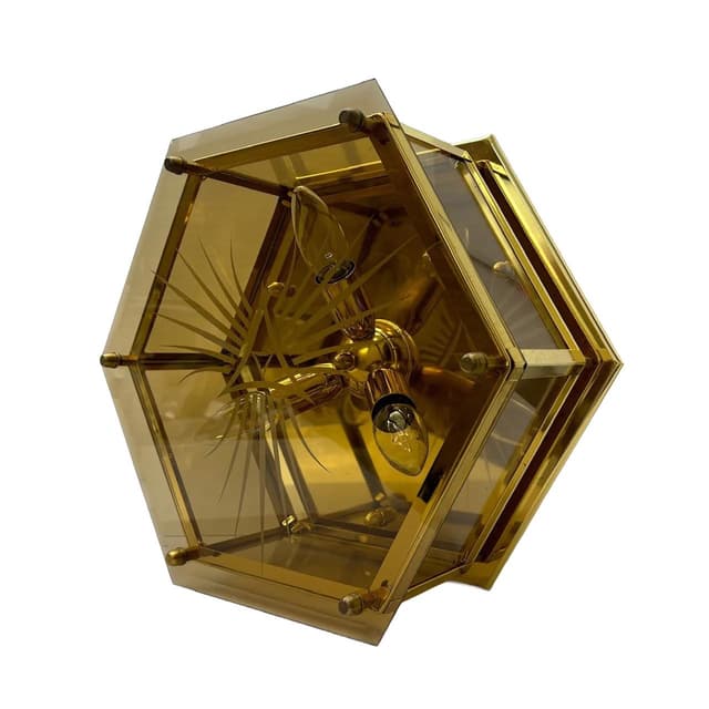 Gilded Art Deco Ceiling Lamp, Quelle, Germany, 1980s - DIMENSION