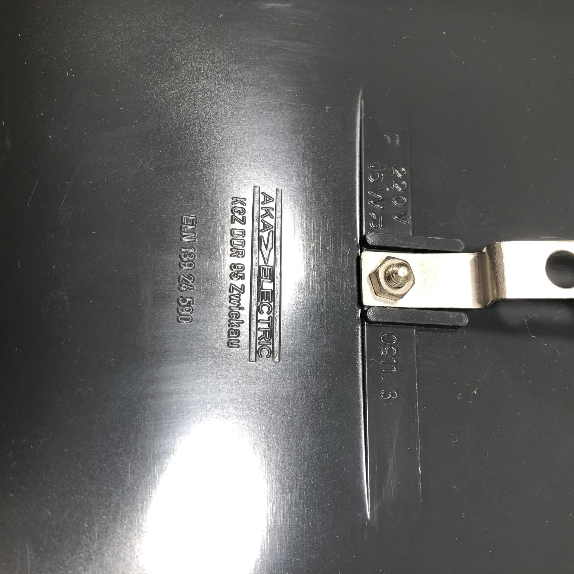 Kinkiet, srebrny, metal, Aka Electric, Niemcy, lata 80. - 22467