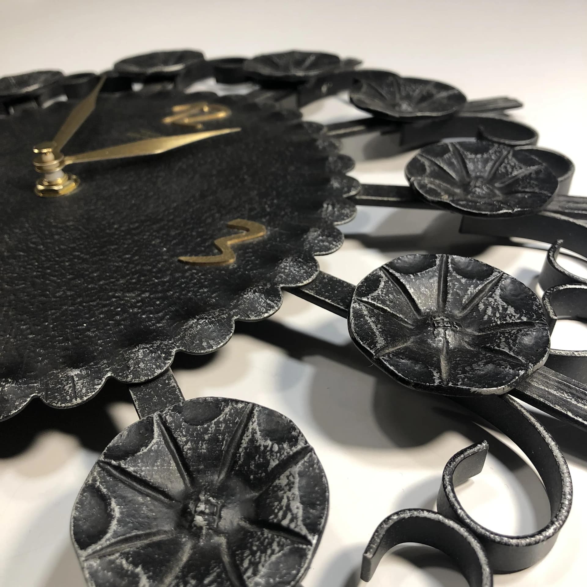 Zegar ścienny, Diehl Electronic, metal czarny, Niemcy, lata 70. - 22457