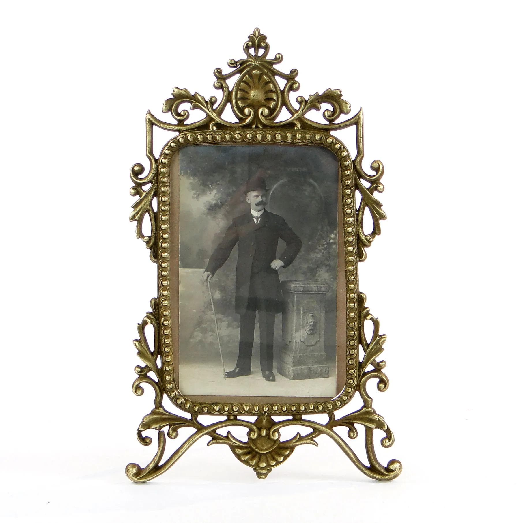 Ramka na zdjęcie rokoko, złoty brąz, Austria, XIX w. - 22932