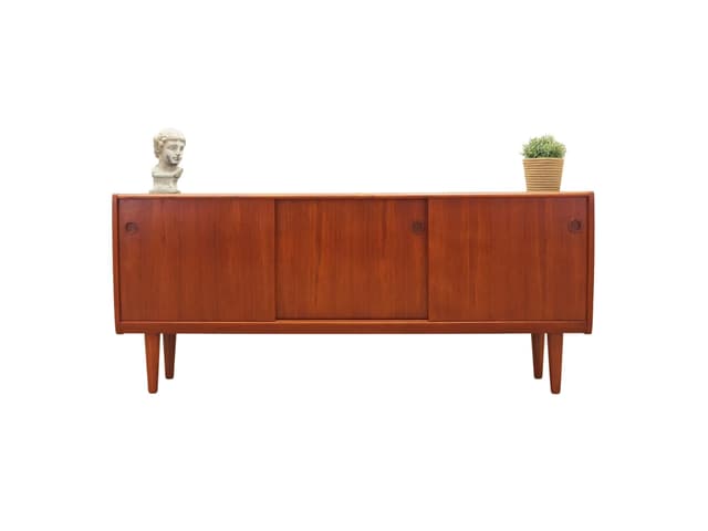 Sideboard, teak pomarańczowy, Dania, lata 70. - WYMIARY