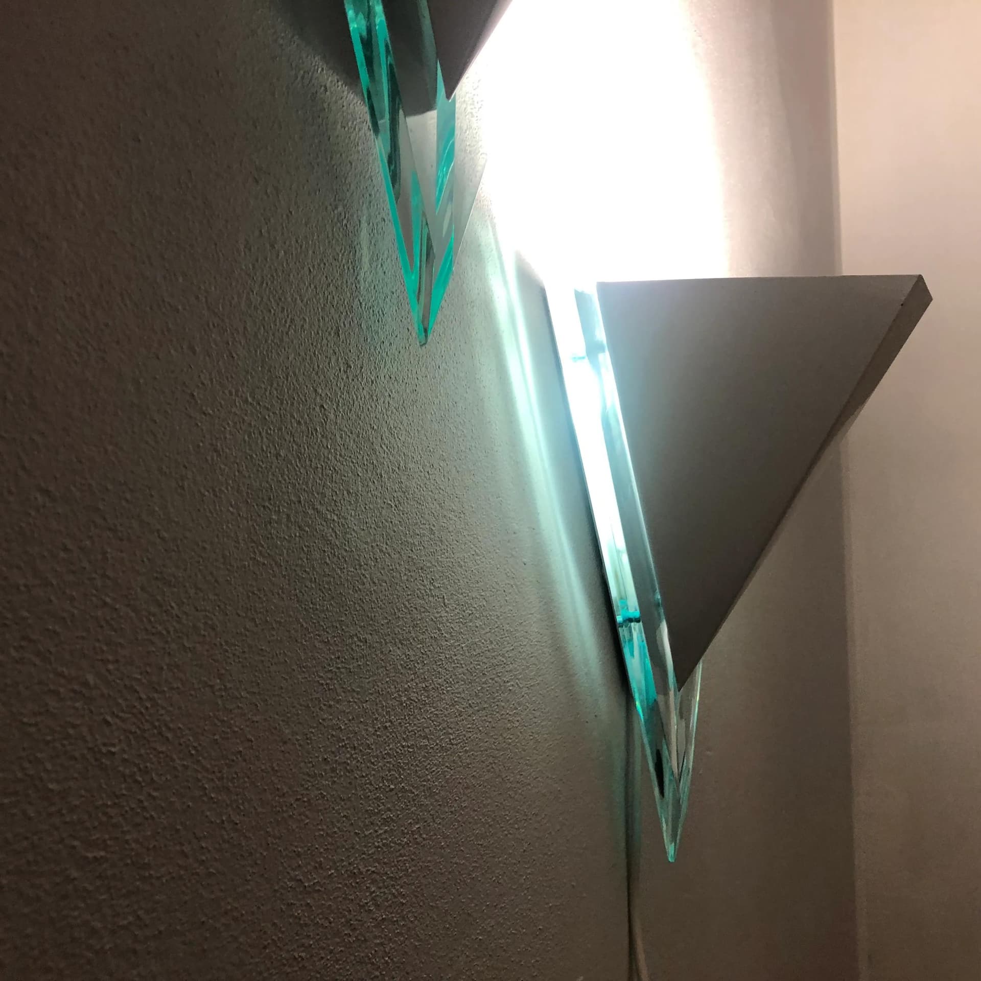 Komplet kinkietów, postmodernizm, metal biały, akryl transparentny, Niemcy, lata 90. - 22768