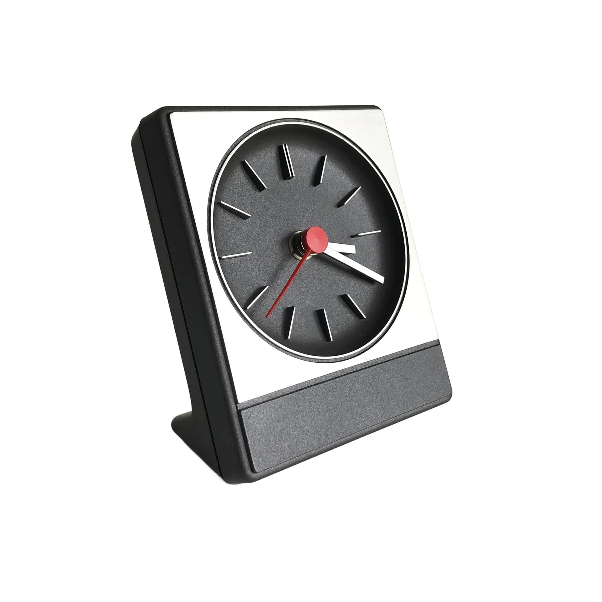 Zegar stojący, szary, plastik, Niemcy, lata 80.