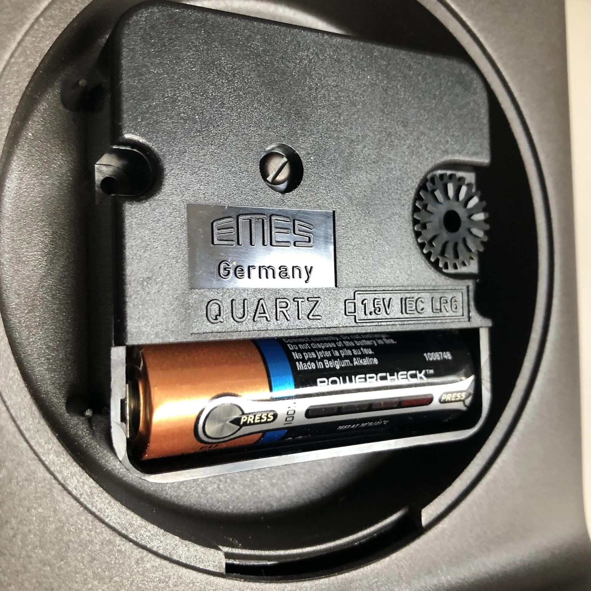 Zegar stojący, szary, plastik, Niemcy, lata 80. - 22730