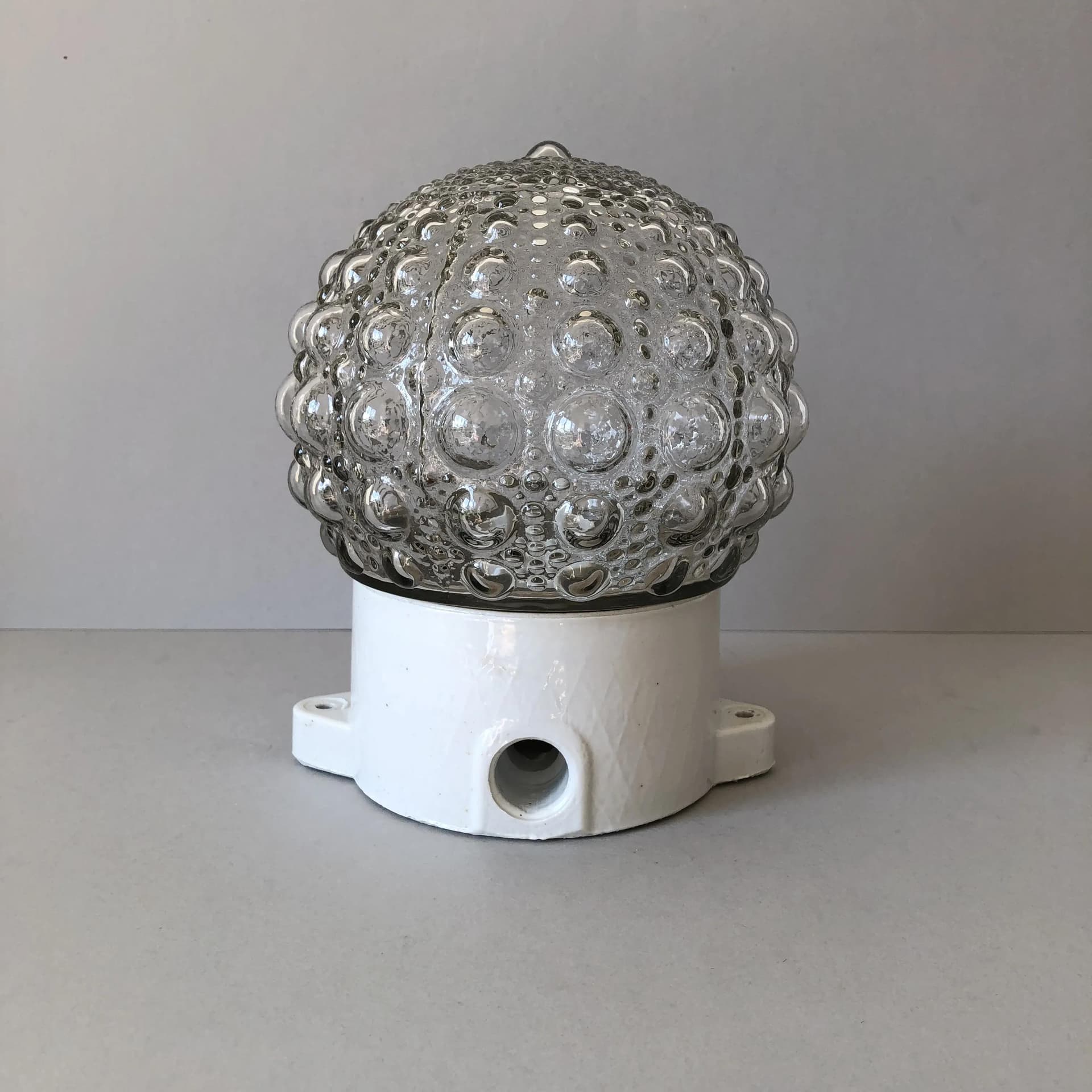 Szklany, industrialny kinkiet bubble, Niemcy, lata 70. - 22718