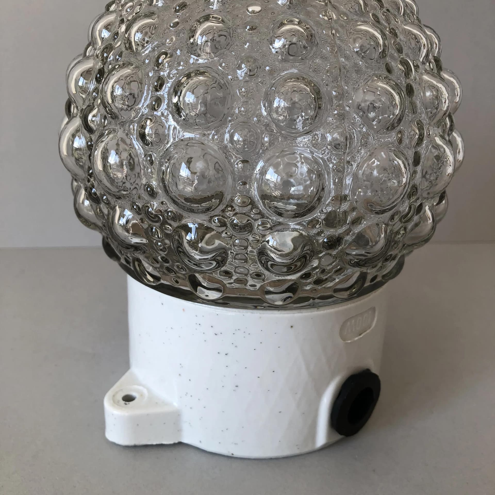 Szklany, industrialny kinkiet bubble, Niemcy, lata 70. - 22721