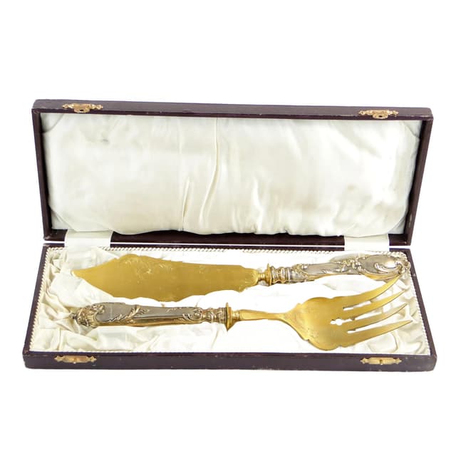 Serving Cutlery Set, rocaille, silver, Sweden, 19th c. - DIMENSION