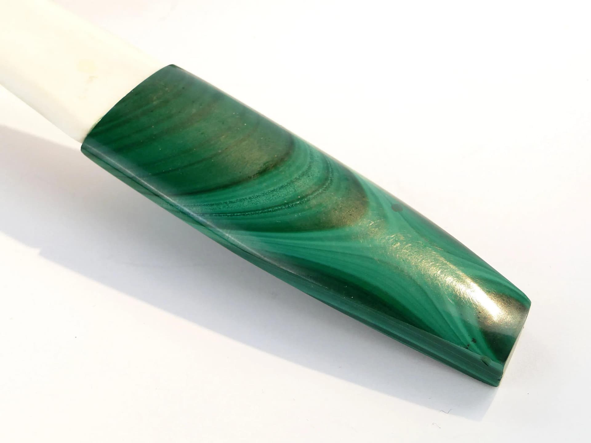 Letter opener, Art Deco, green malachite, ivory, 1920s - 22864