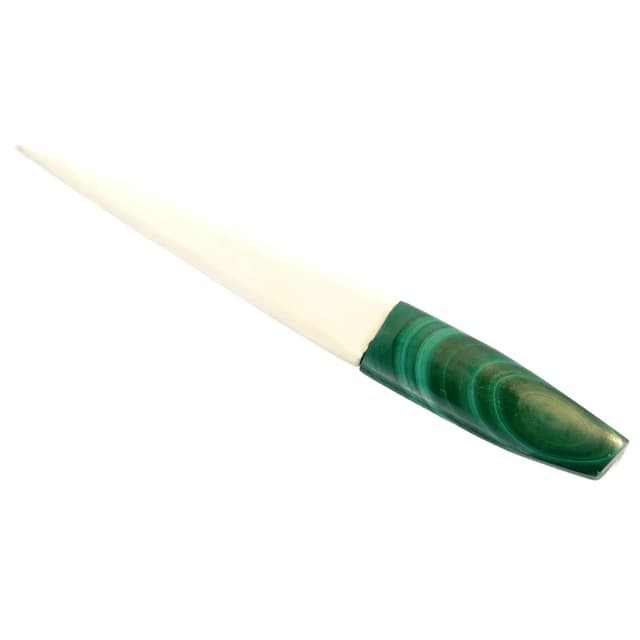 Letter opener, Art Deco, green malachite, ivory, 1920s - DIMENSION
