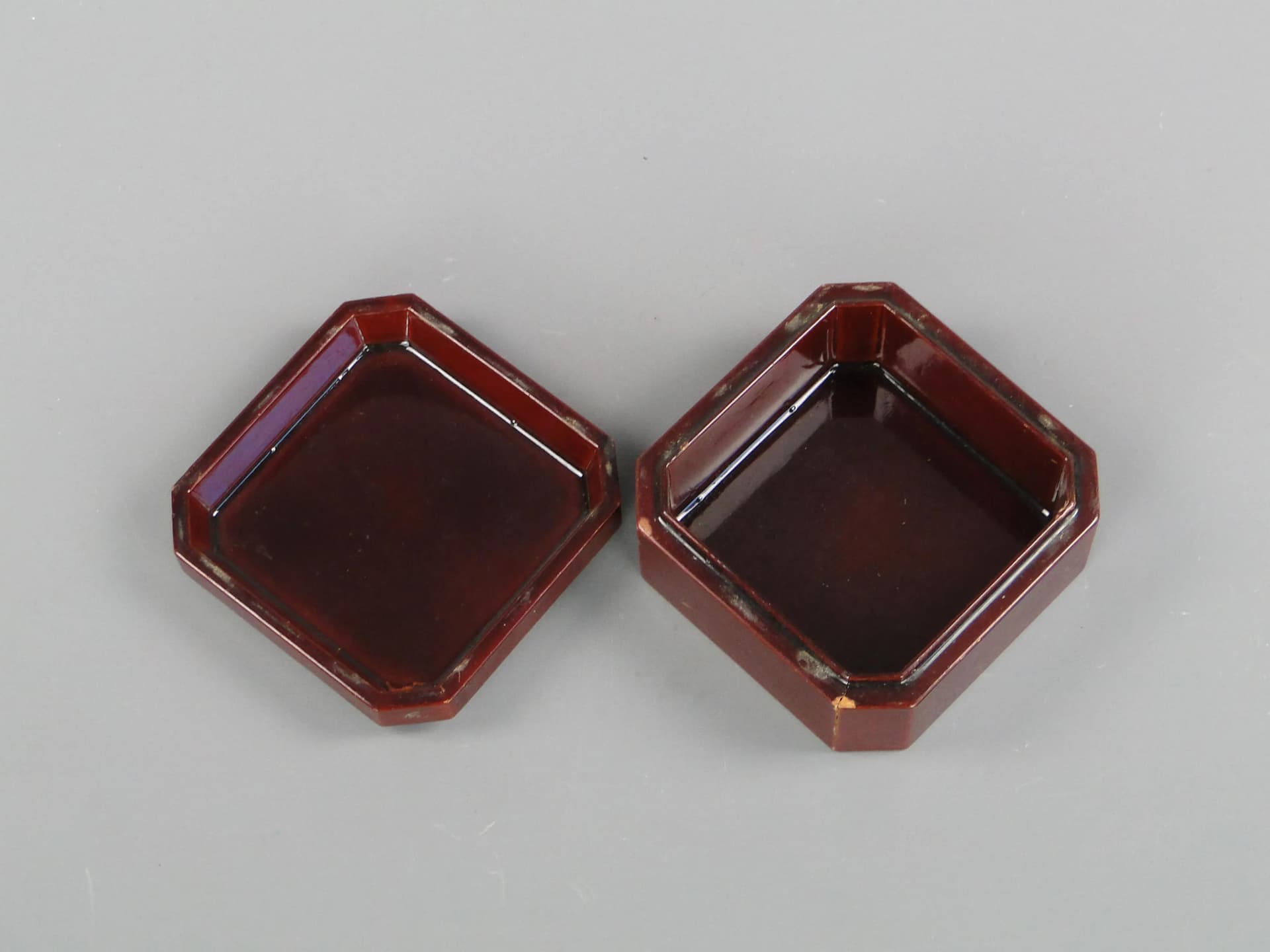 Oriental box, brown, wood lacquer mother-of-pearl, North Korea, 1980s. - 22857