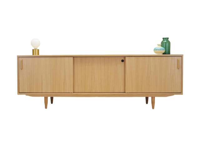 Sideboard skandynawski, dąb żółty, Dania, lata 60. - WYMIARY