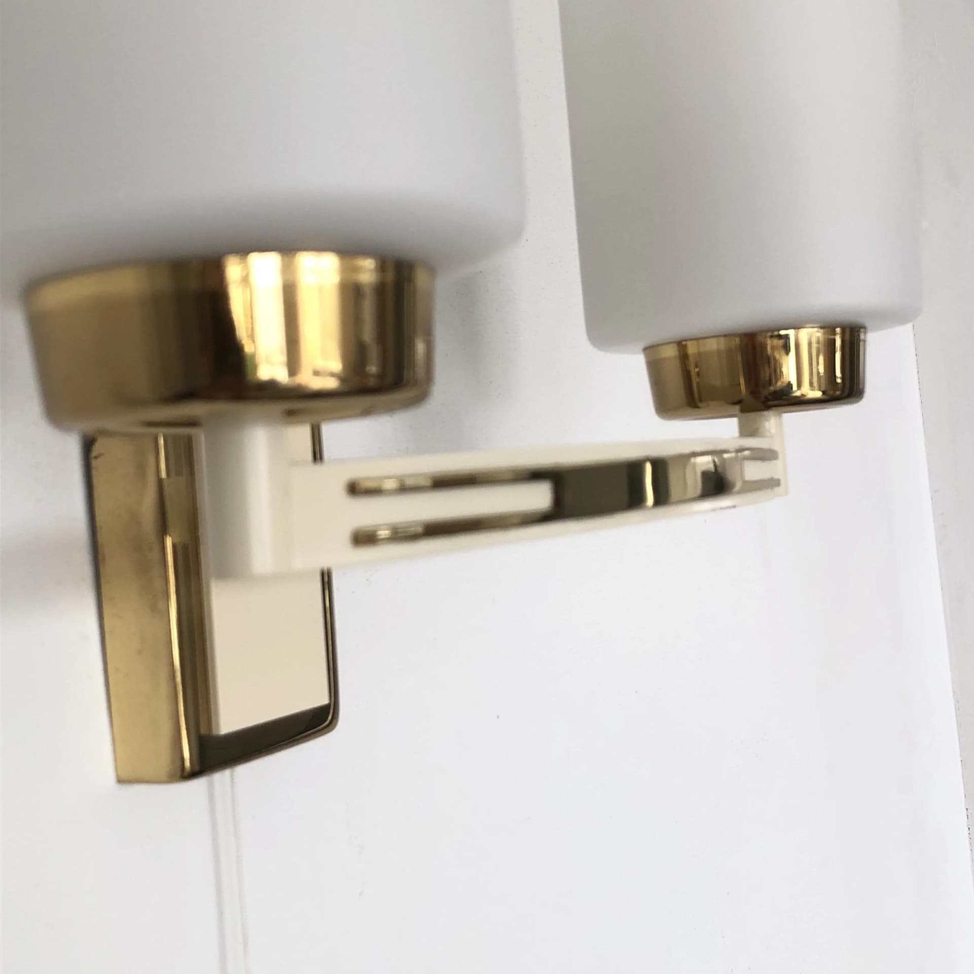 Wall sconce, gilt brass, opal glass, France, 1970s - 23234