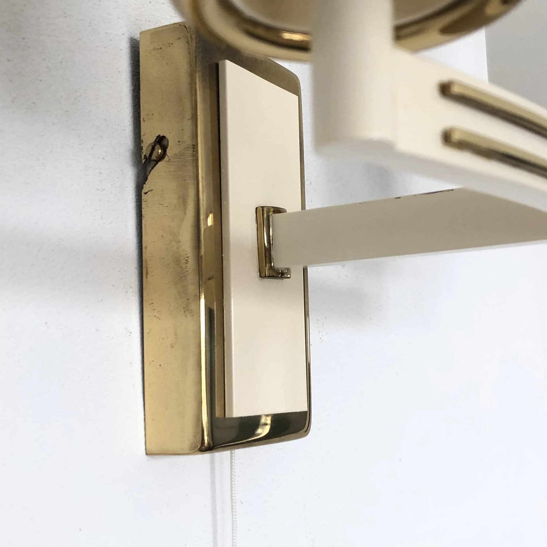 Wall sconce, gilt brass, opal glass, France, 1970s - 23231