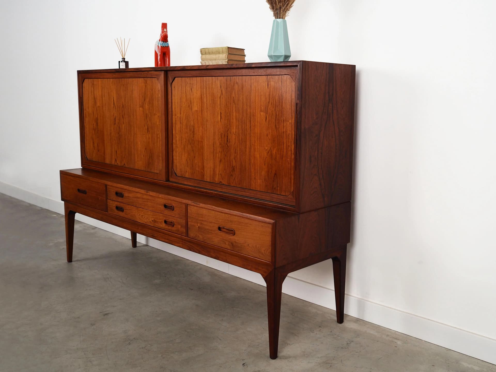 Highboard, palisander ciemnobrązowy, proj. S. Hansen, Dania, lata 60. - 23404