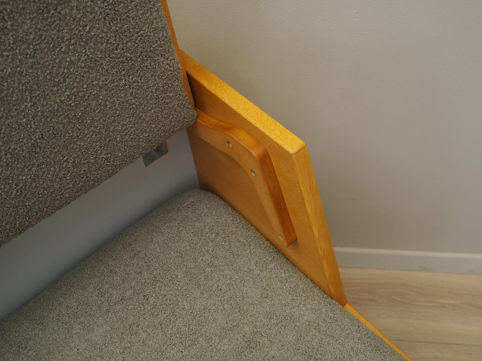 Sofa, light grey boucle beech, by H. J. Wegner, Getama, Denmark, 1960s - 23386