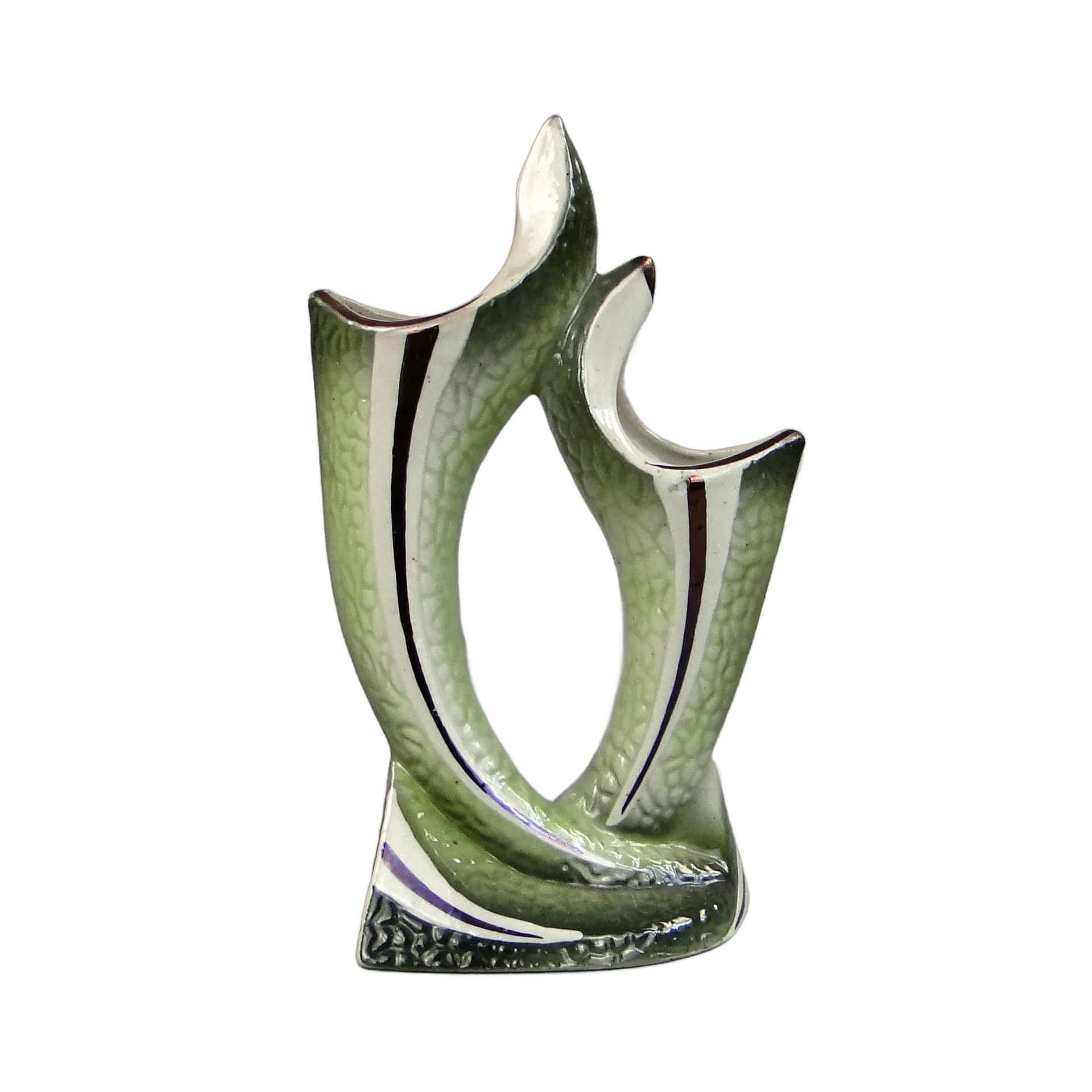 Vase, olive, porcelain, by Z. Buksowicz, Poland, 1960s