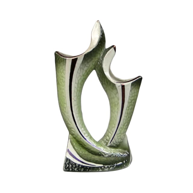 Vase, olive, porcelain, by Z. Buksowicz, Poland, 1960s - DIMENSION