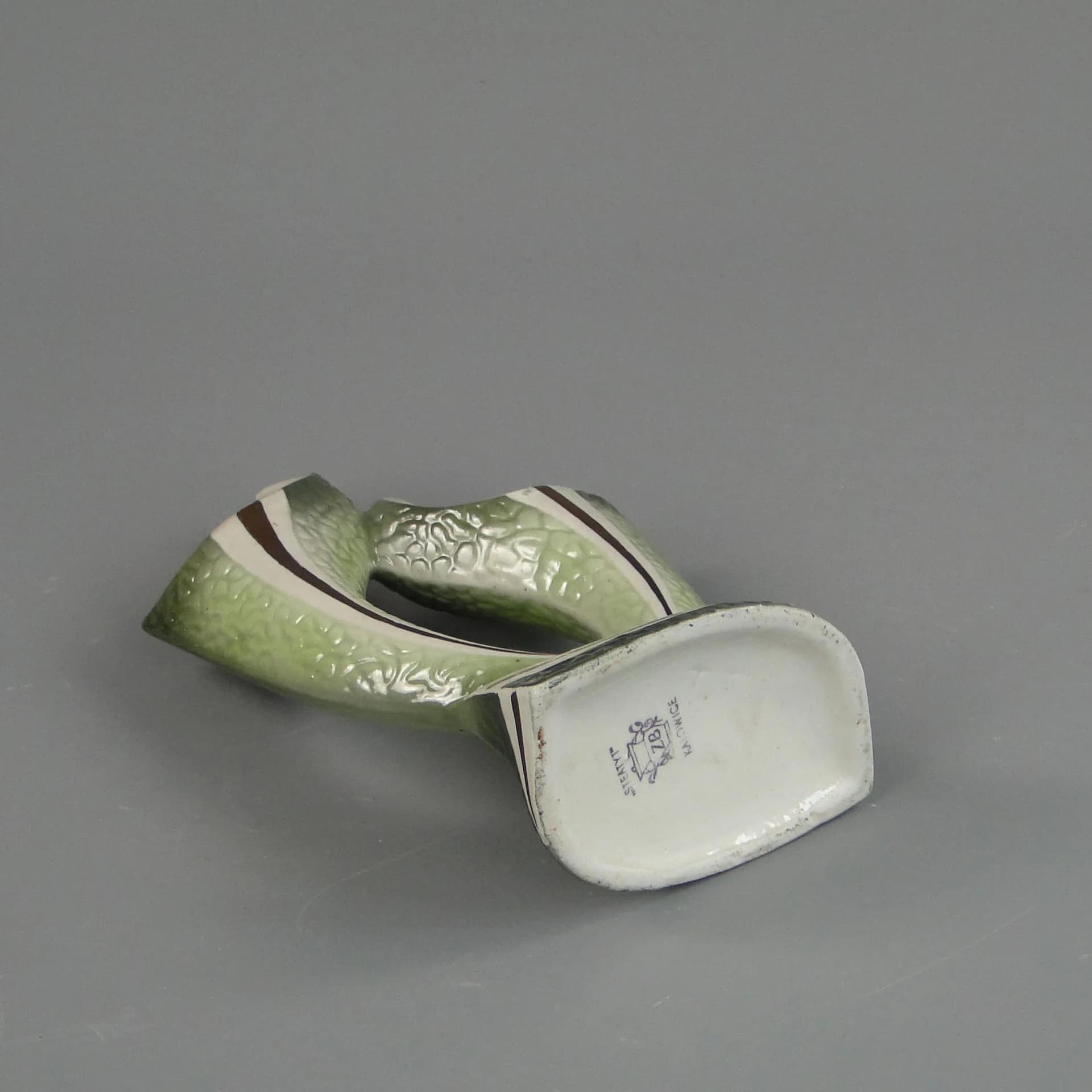 Vase, olive, porcelain, by Z. Buksowicz, Poland, 1960s - 23290