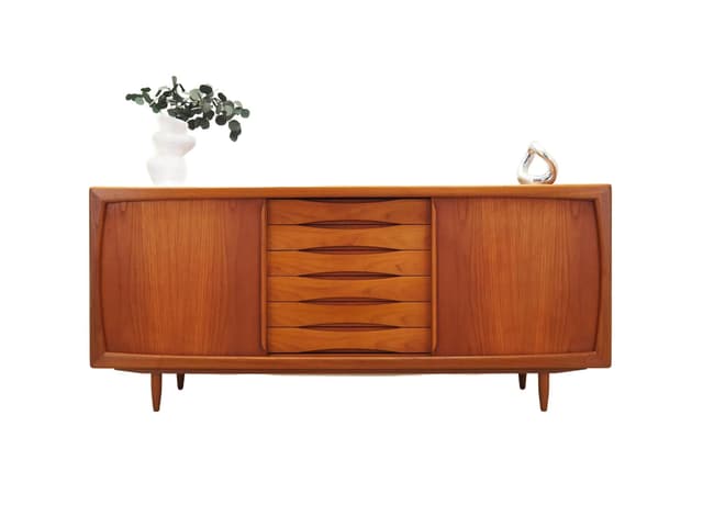 Sideboard, teak brązowy, Dania, lata 70. - WYMIARY