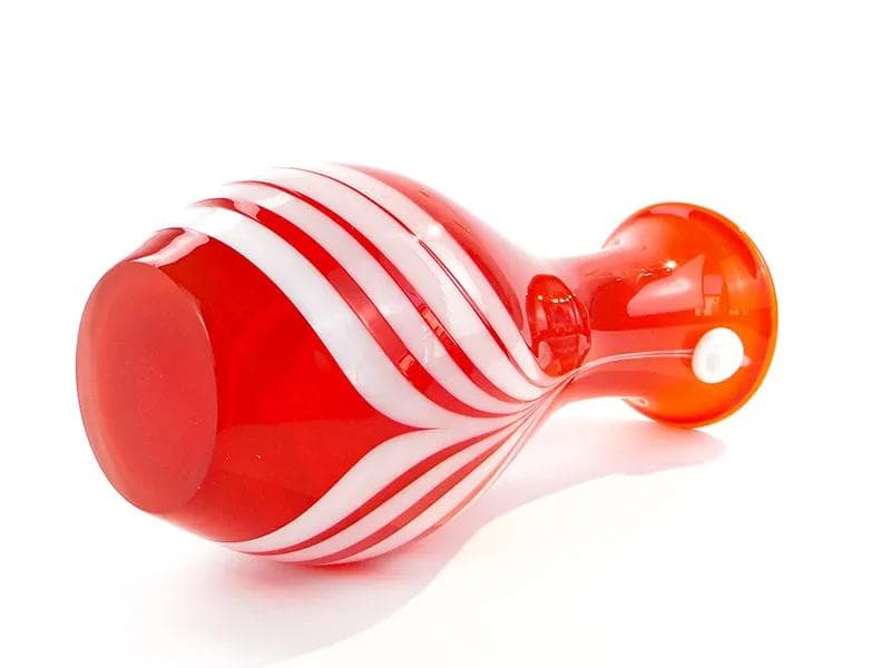 Vase, red glass, by L. Fiedorowicz, Poland, 1980s. - 23276