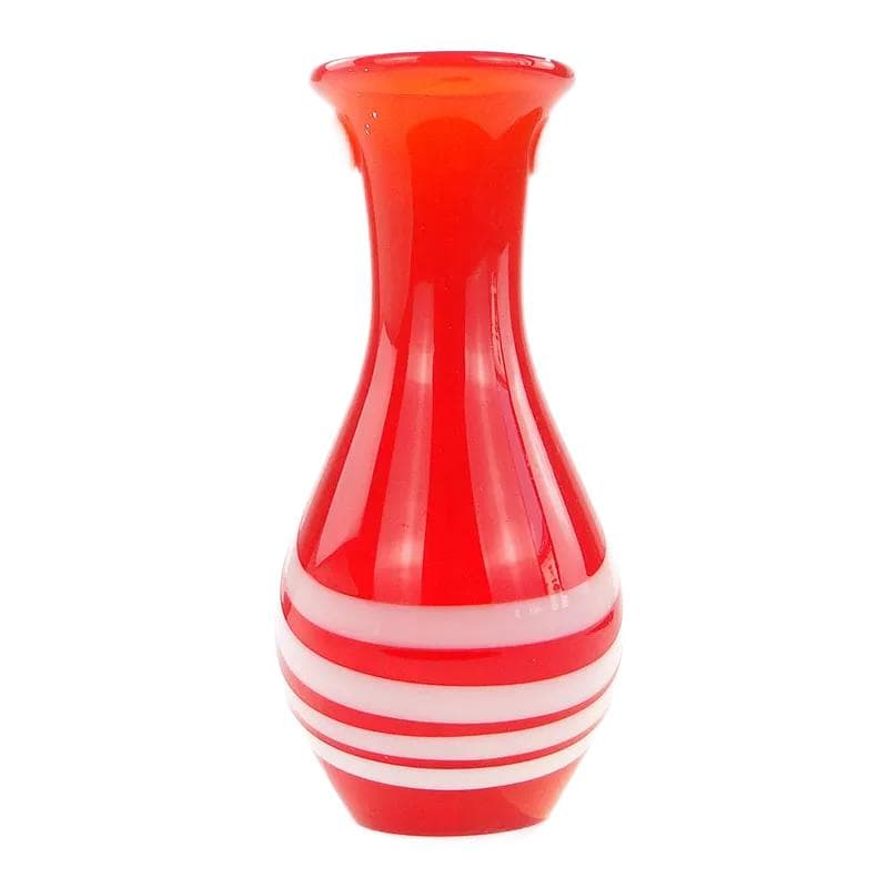 Vase, red glass, by L. Fiedorowicz, Poland, 1980s.