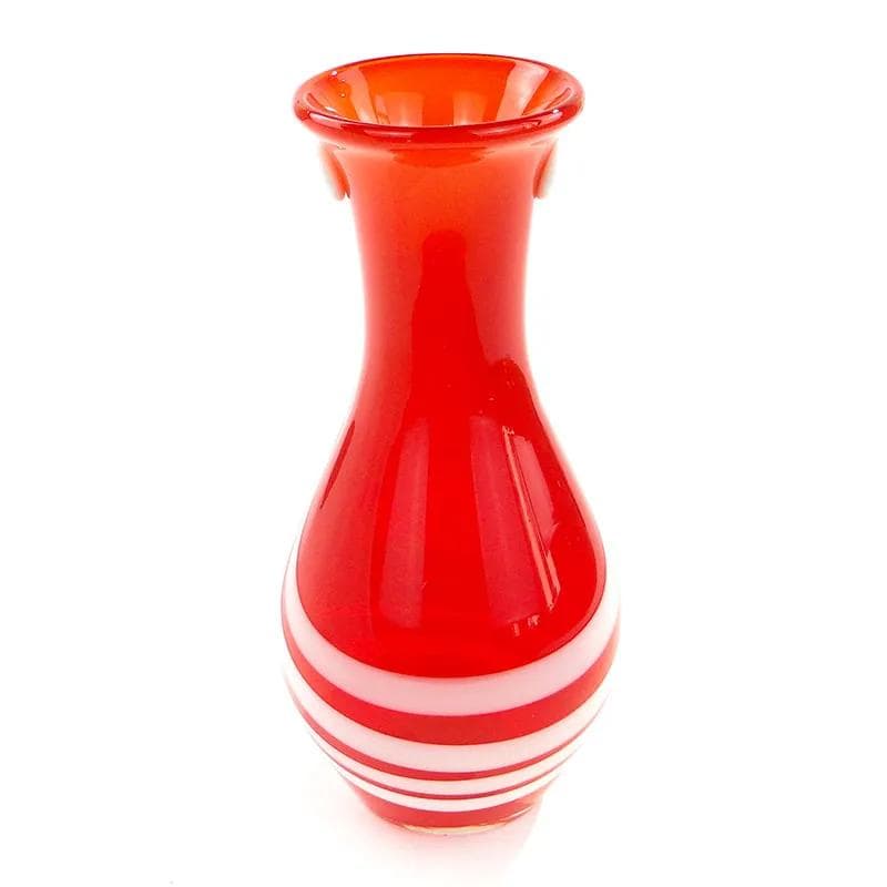 Vase, red glass, by L. Fiedorowicz, Poland, 1980s. - 23271