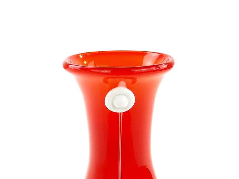 Vase, red glass, by L. Fiedorowicz, Poland, 1980s. - 23273
