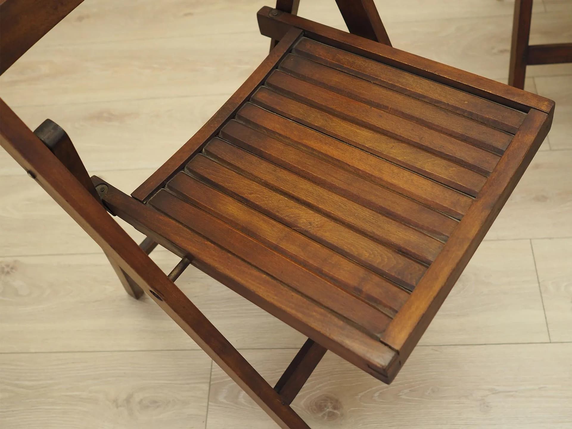 Set of Three Folding Chairs, Scandinavian Design, brown pine, Denmark, 1990s - 23345