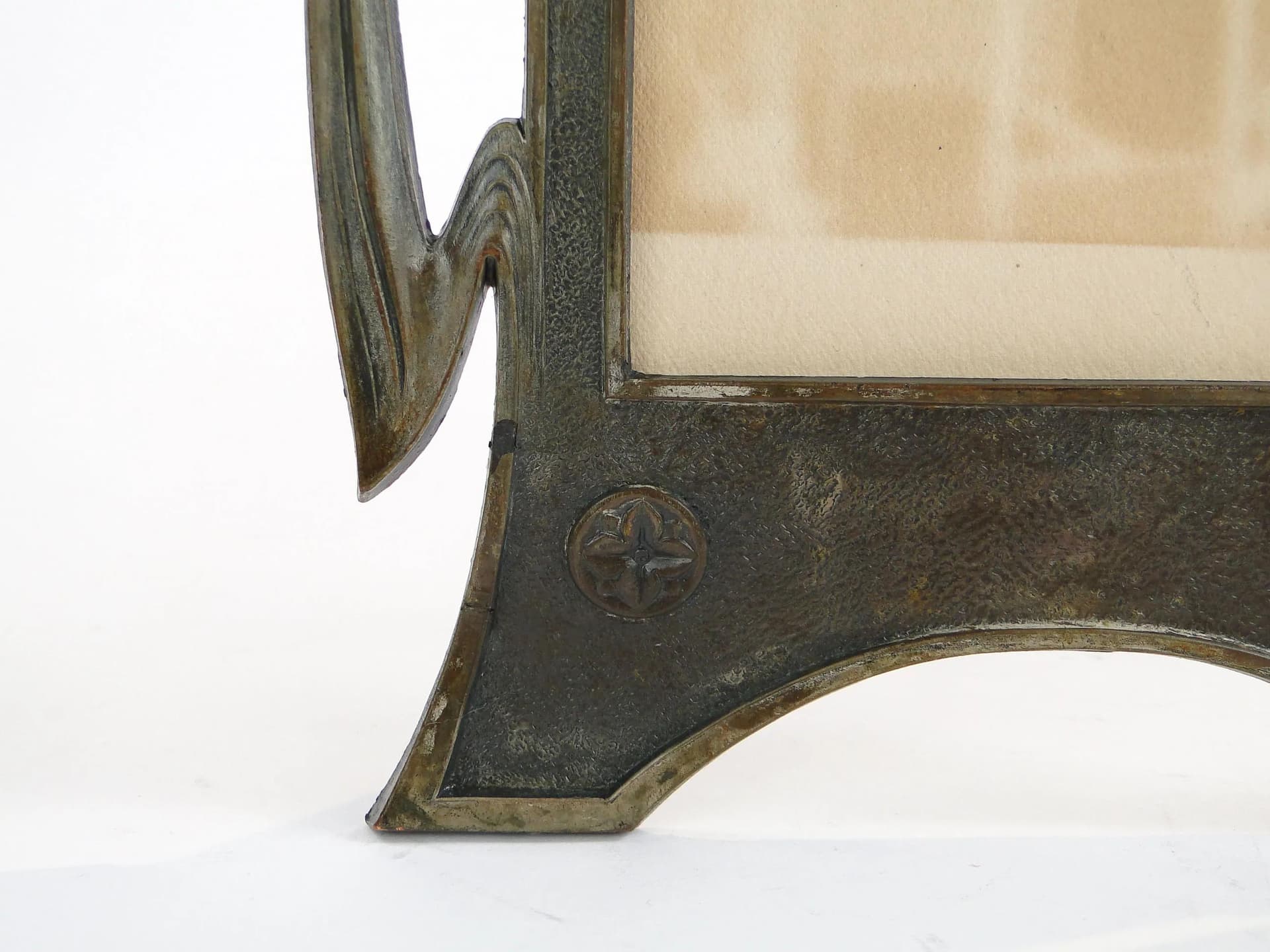 Ramka na zdjęcie secesyjna, brązowy ciemny, metal, Austria, lata 1900 - 23626