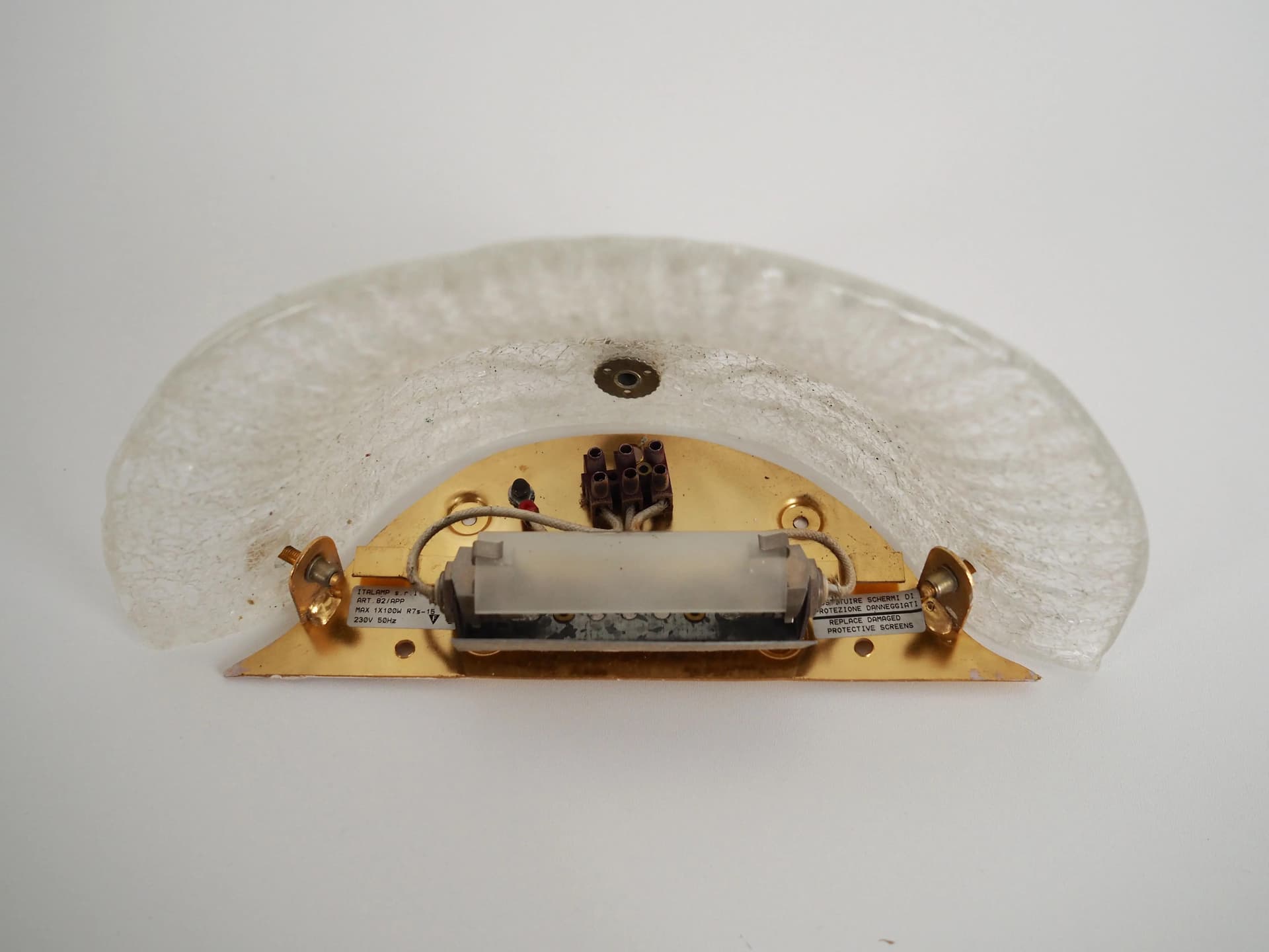 Kinkiet ścienny Murano, szkło transparentne, Włochy, lata 70. - 23762