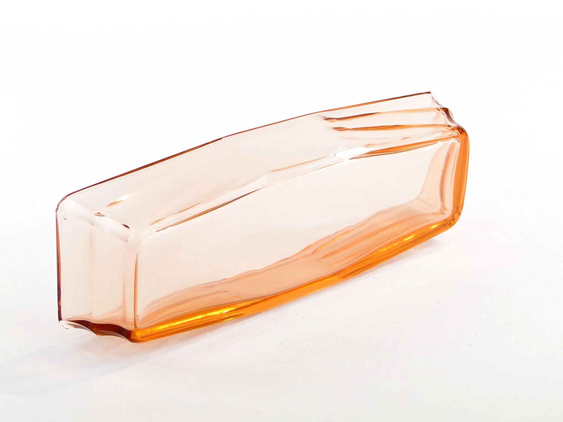 Taca na biżuterię Art Deco, kryształ pomarańczowy, Ludwik Moser & Sohne, Czechy, lata 30. - 23618