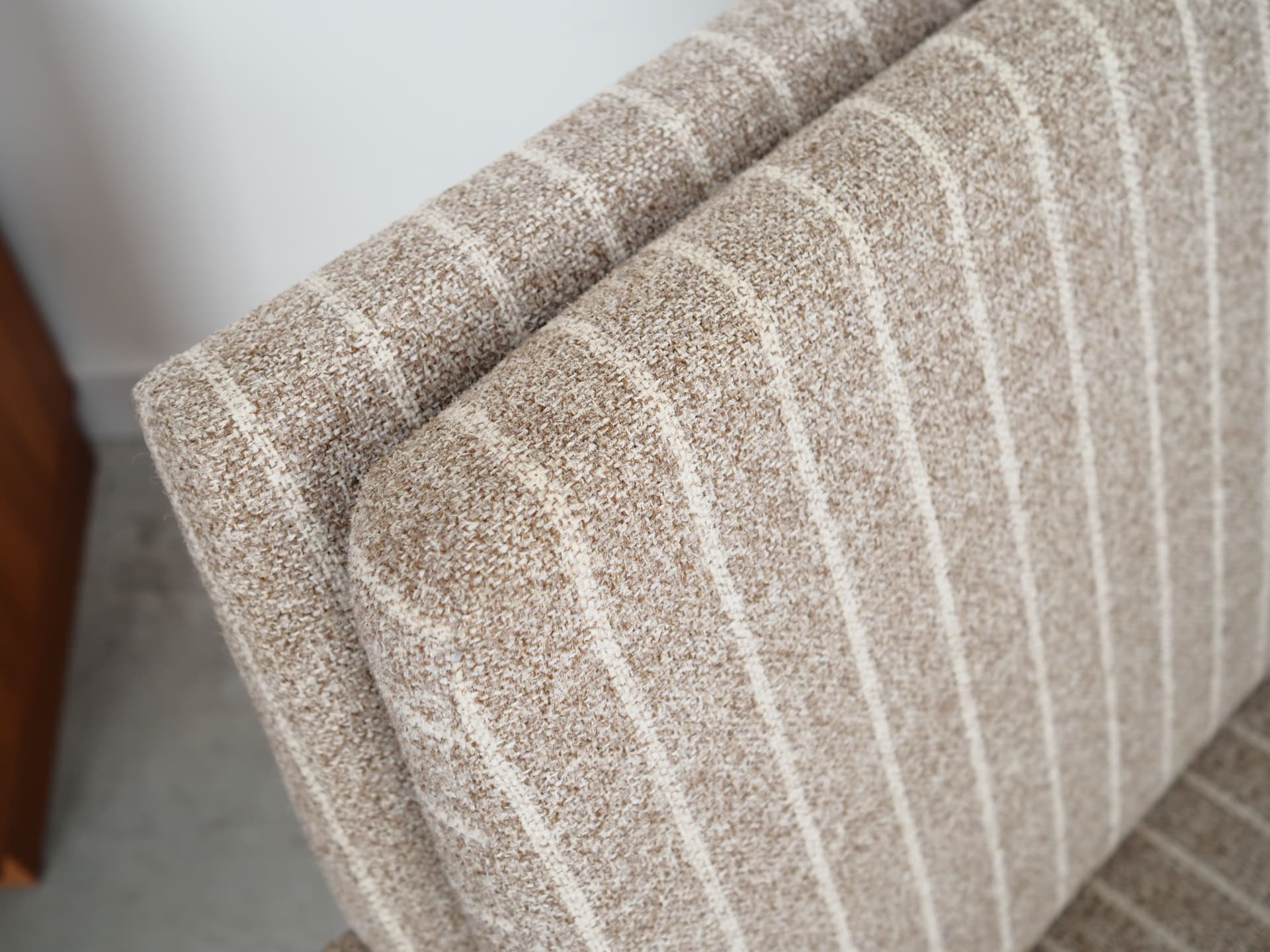 Armchair, beige teak, Denmark, 1970s. - 66436