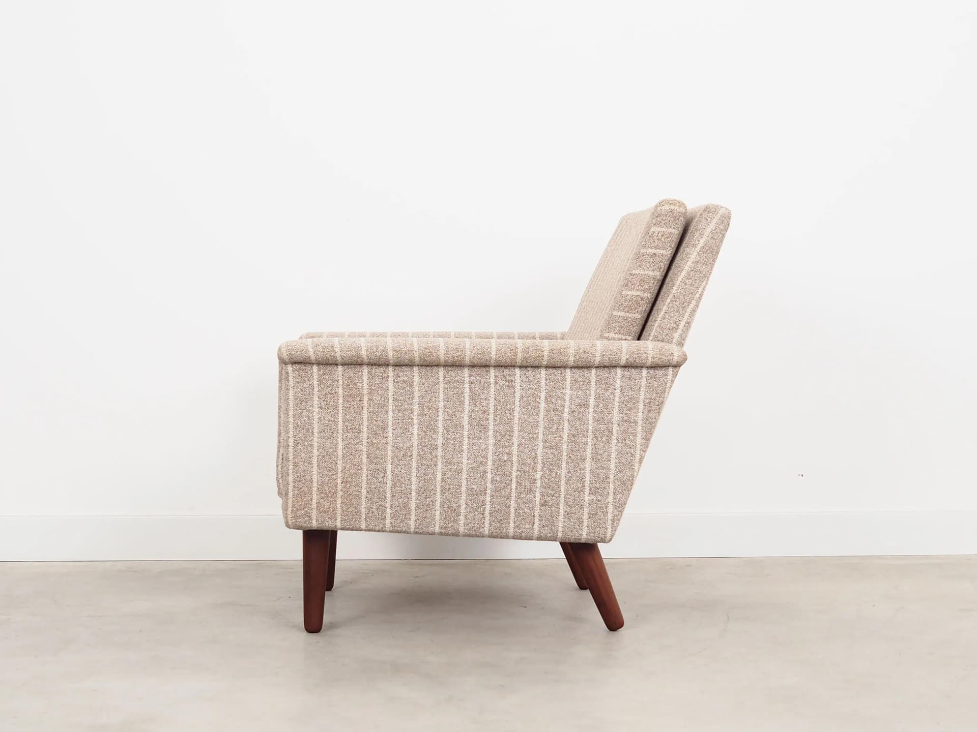 Armchair, beige teak, Denmark, 1970s. - 23716