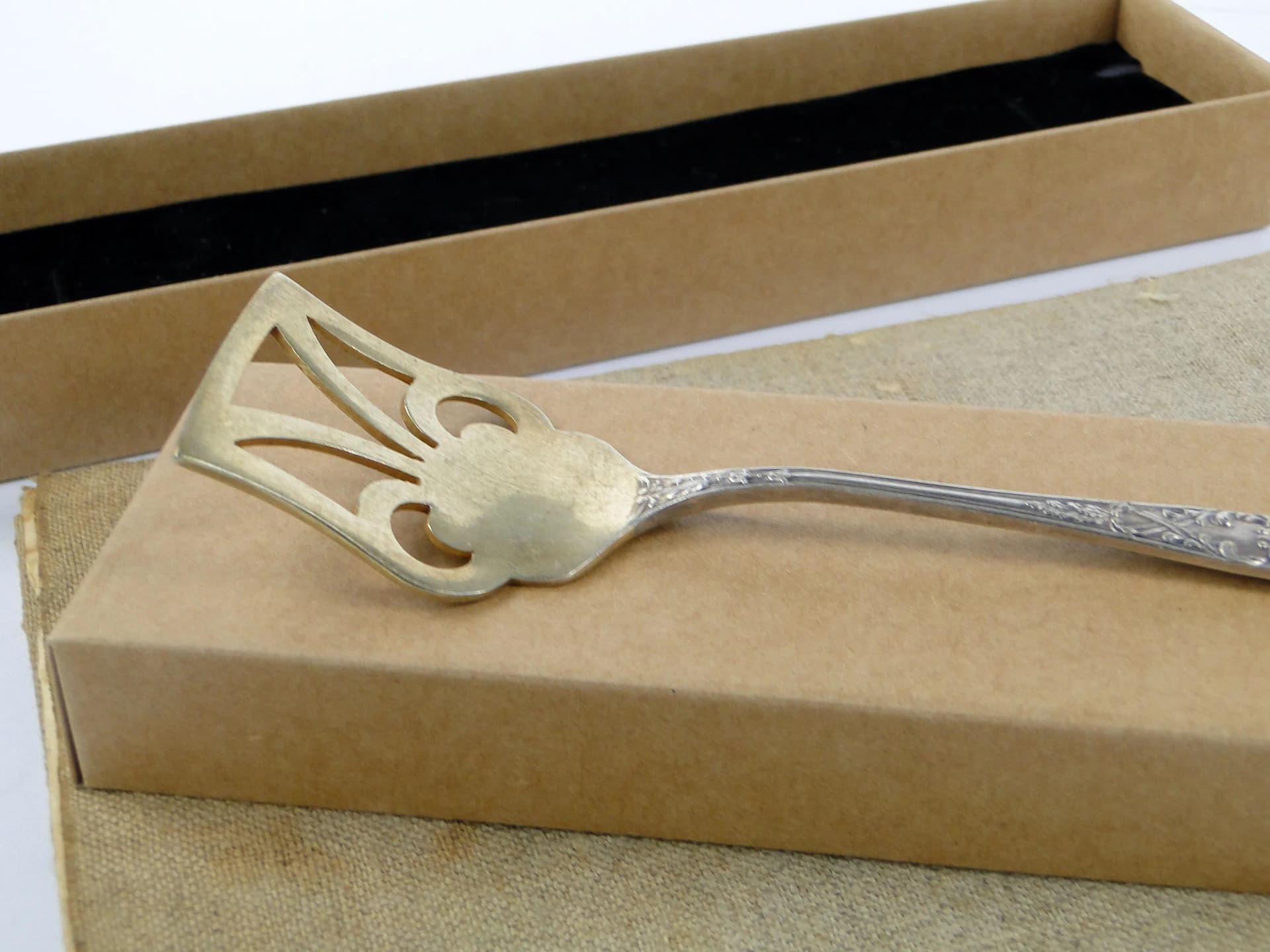 Fish Spoon, gilded metal, Fraget, Poland, 1930s - 23559