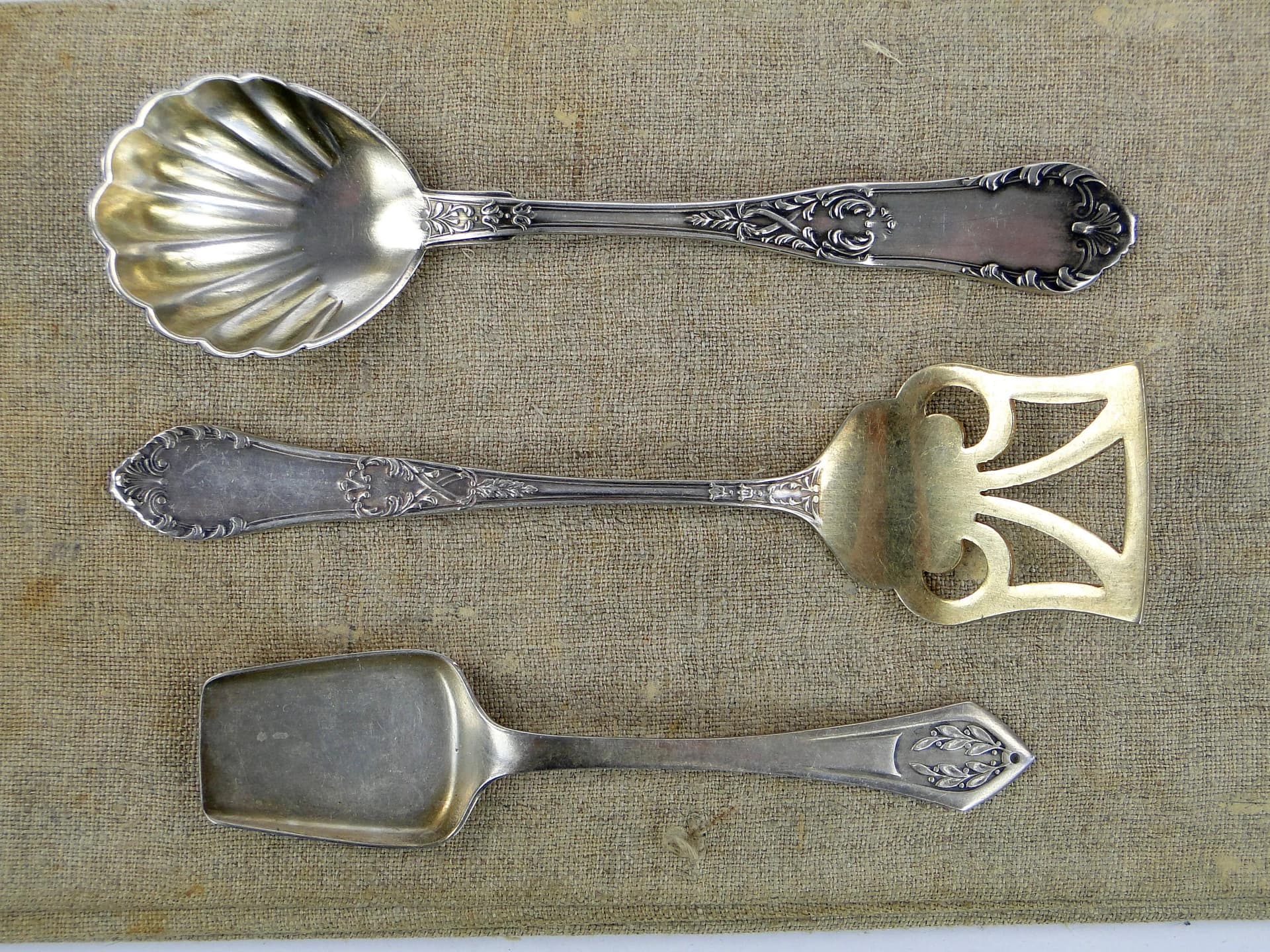 Fish Spoon, gilded metal, Fraget, Poland, 1930s - 23564