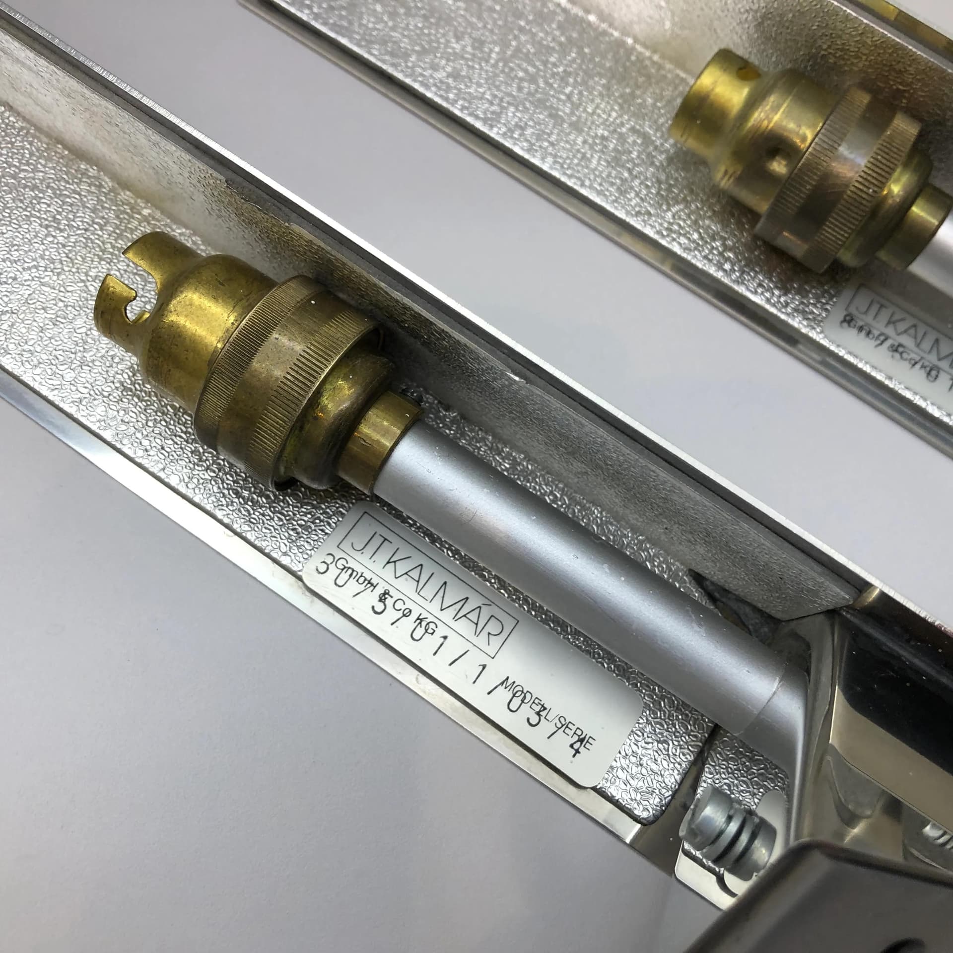 Pair of wall sconces, silver chromed brass, J.T. Kalmar, Germany, 1970s. - 23493