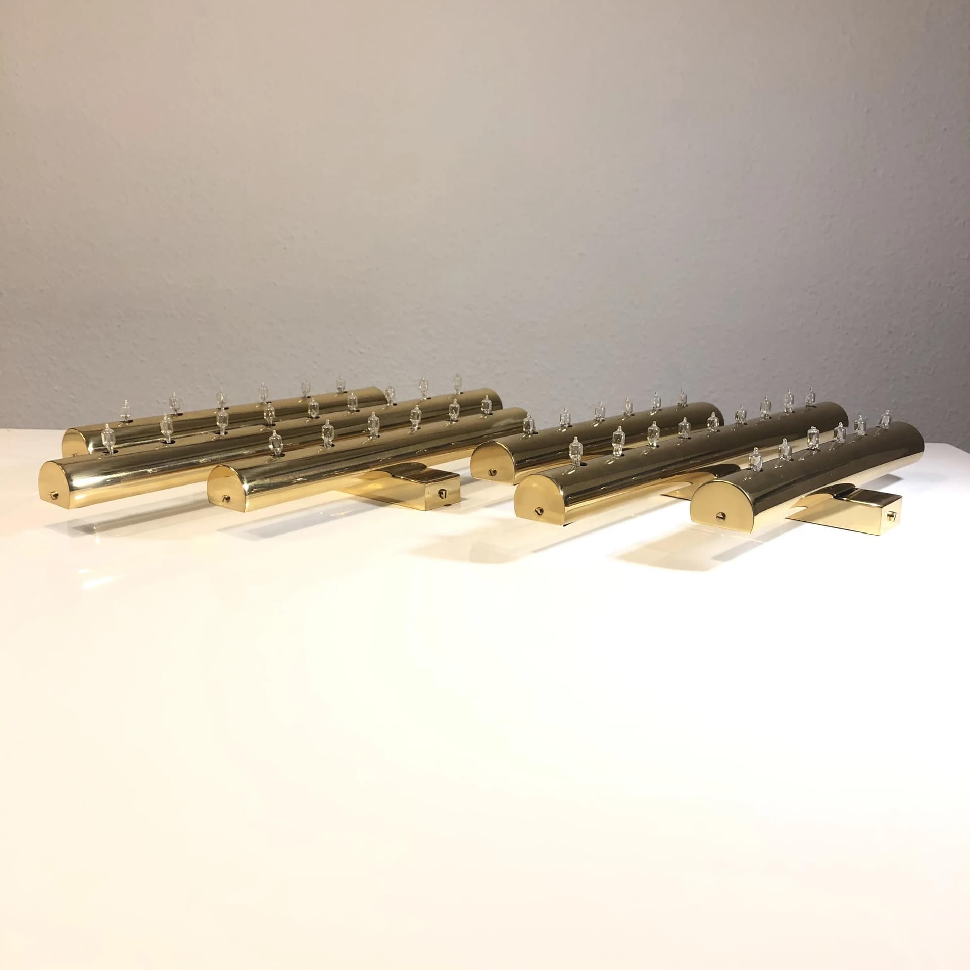 Para kinkietów Art Deco, mosiądz złoty, KW Leuchten, Niemcy, lata 80. - 23947