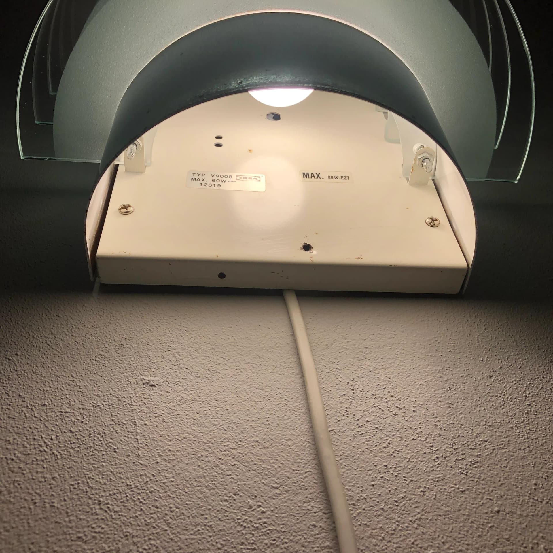 Kinkiet, szkło przezroczyste, stal srebrny, Ikea, Szwecja, lata 80. - 23934