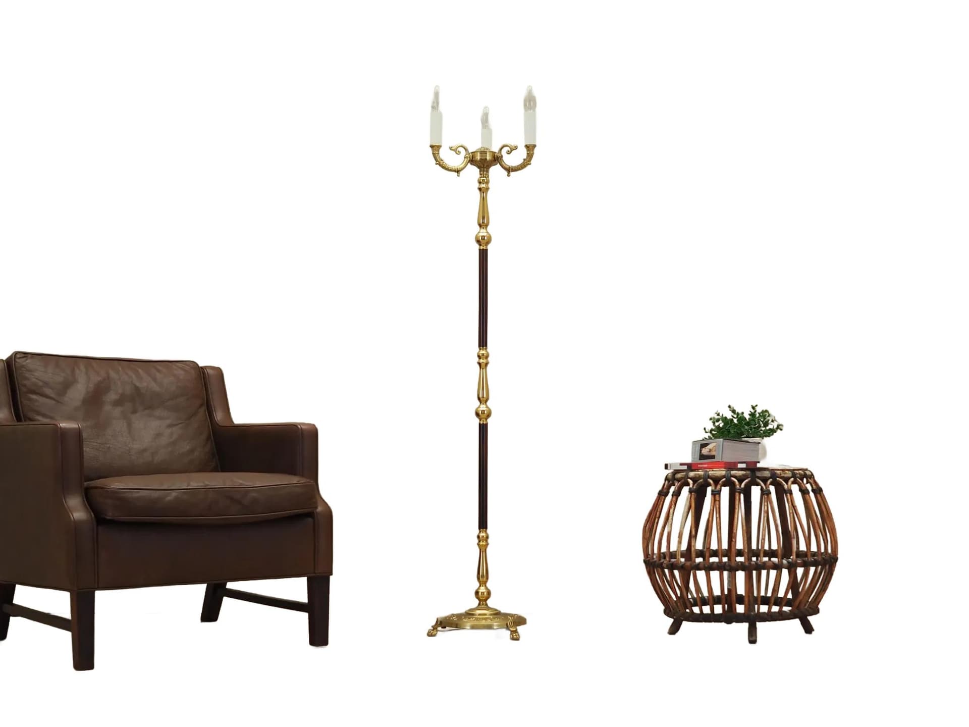 Lampa podłogowa, palisander brąz ciemny, metal, Dania, lata 70. - 24048