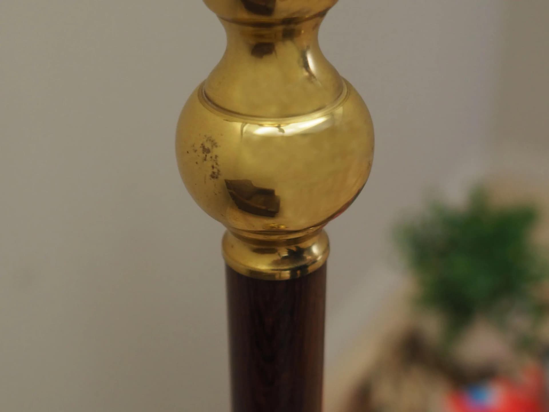 Lampa podłogowa, palisander brąz ciemny, metal, Dania, lata 70. - 24049