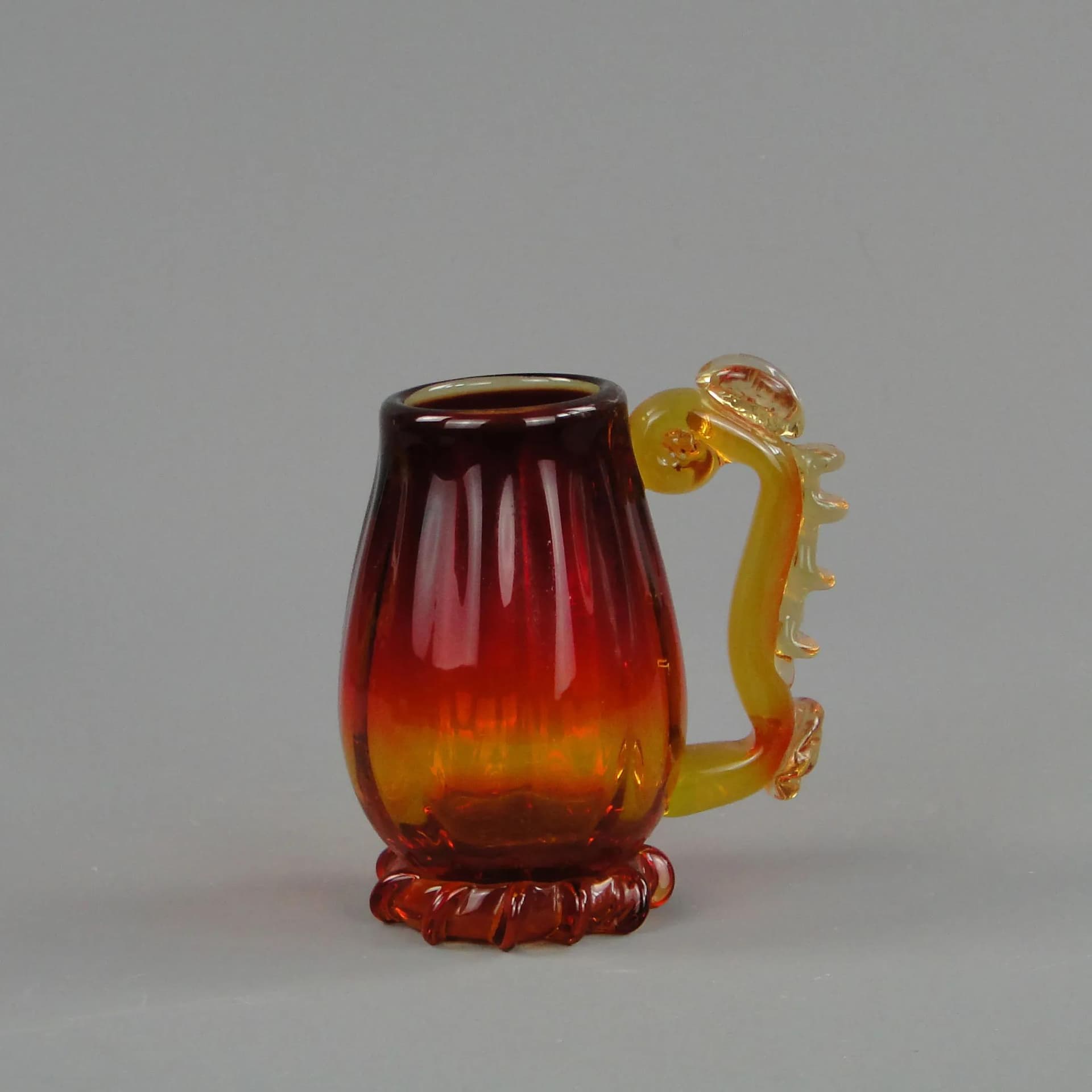 Artistic mug, multicolor glass, by J. Słuczan-Orkusz, Poland, 1970s. - 23975