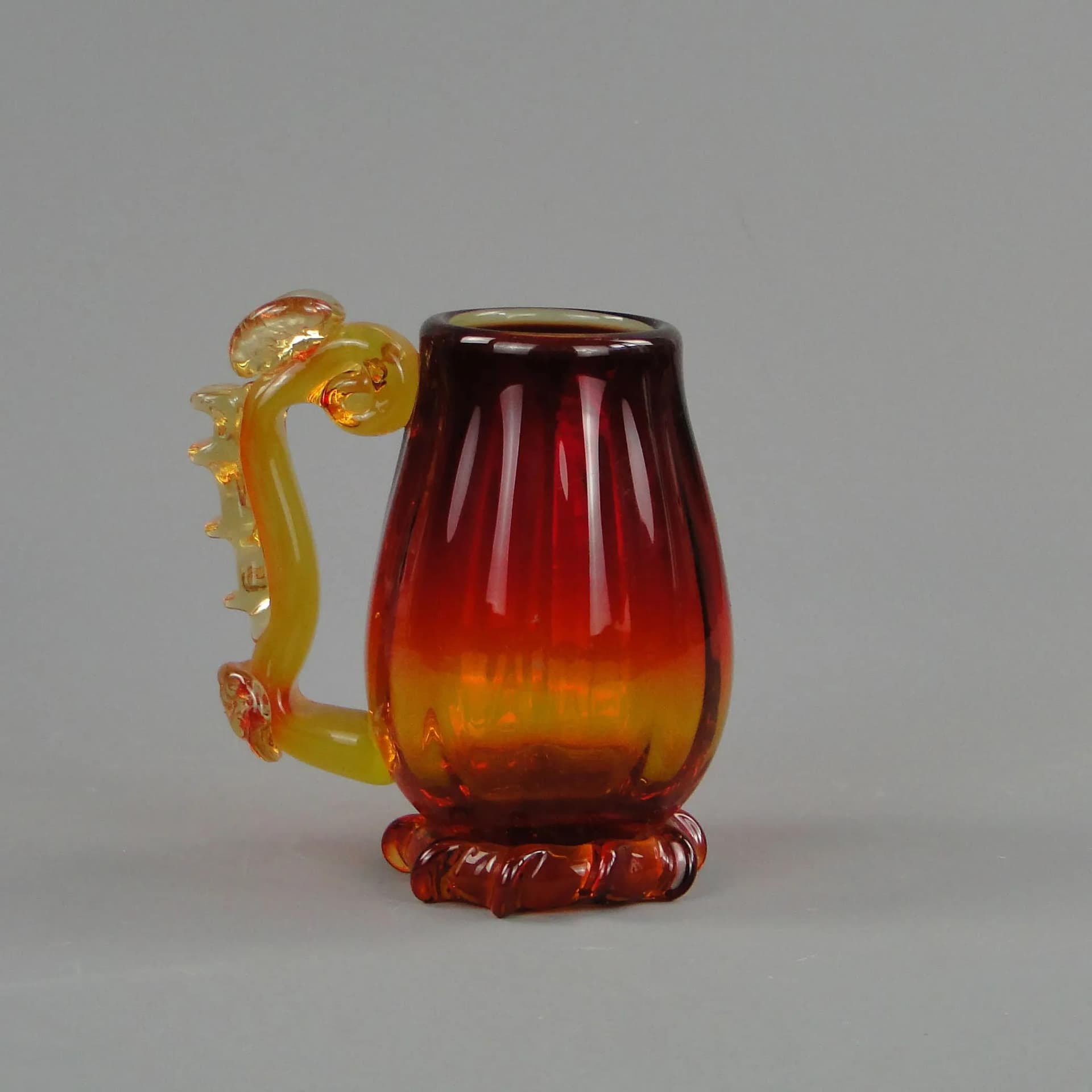 Artistic mug, multicolor glass, by J. Słuczan-Orkusz, Poland, 1970s. - 23976